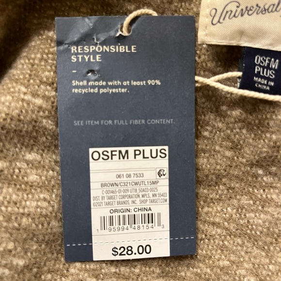 ✨NWT✨ Universal Thread Shawl-Neck Sweater, Heather Brown, OSFM - Picture 4 of 7